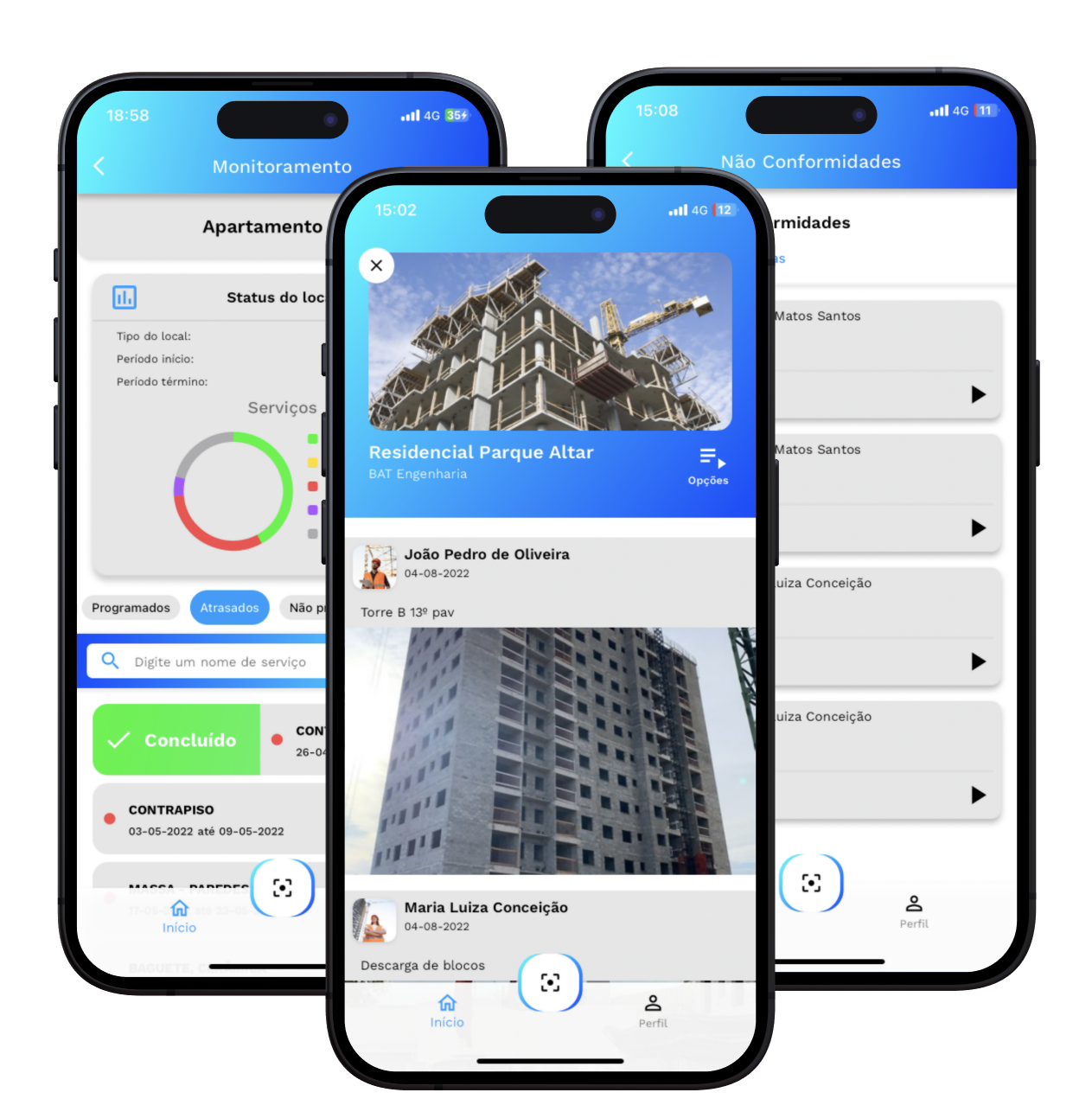 Imagens do aplicativo mobile